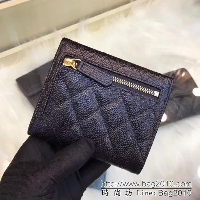 CHANEL香奈兒 18年春夏新款 CF短三折錢包 荔枝紋頭層牛皮 82288  DJC3138